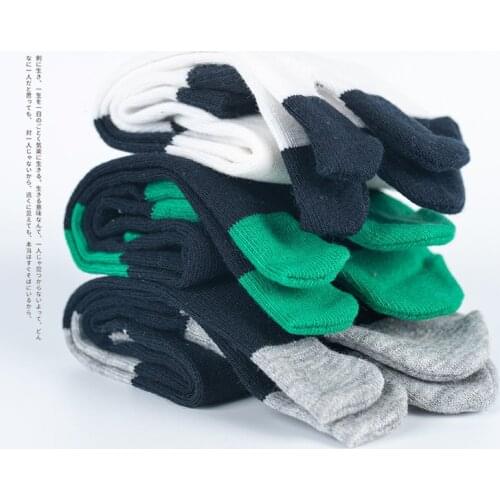 3 Pairs/Set Mens Cotton Tabi Toe Socks 45 Large Size Striped Splicing Summer Anti-Slip Two Finger Socks With Separate Toes Gift