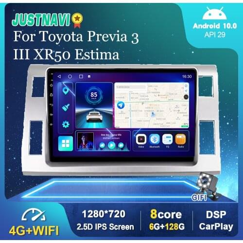4G WIFI Android 10.0 Car Radio For Toyota Previa 3 III XR50 Estima 2006-2019 Auto Stereo Multimedia Video Player Navi Carplay BT