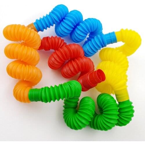 5Pcs Mini Pop Tubes Sensory Toy for Adult Fidget Stress Relieve Toys Kid Autism Anti Stress Plastic Bellows Children Squeeze Toy