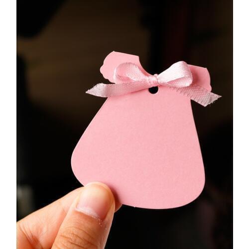 50pcs Paper Gift Tags Pink Dress Blue T-shirt Paper Hang Tags Gift Box Paper Cards DIY Label Handmade Party Wedding Decoration