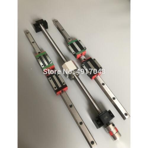 6 set Square Linear guide sets 400/700/1000mm + 3pcs Ballscrew 1605 - 400/700/1000mm + 3set BK/B12 + Coupling for CNC parts