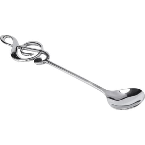 8Pcs Cute Music Theme Tea Stirring Spoon Coffee Spoon Stainless Steel Note Shape Small Ice Cream Dessert Scoop Creative Flatware