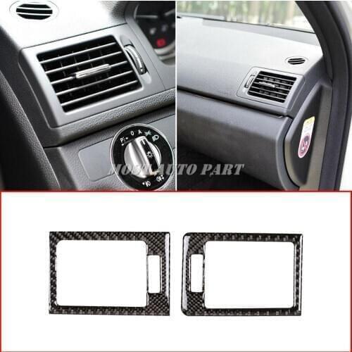 ABS Plastic Carbon Fiber Look Interior Side Air Conditioning Outlet Cover Trim For Mercedes Benz C Class W204 2008-2013 2pcs