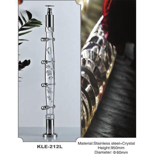 Freeshipping AMS-212LClear Acrylic PMMA Royal Indoor Decorative Modern Luxury Column Pole Pillar Baluster Post for Tube Stair