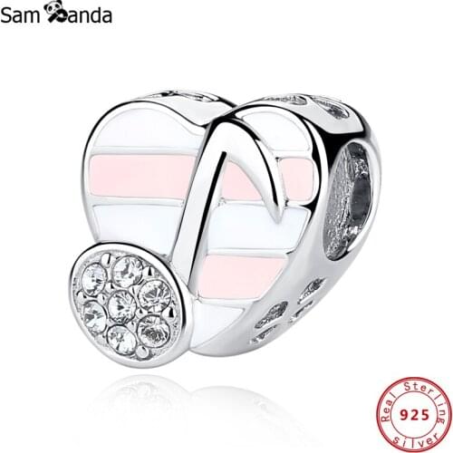 100% Authentic 925 Sterling Silver Charms Music Heart Crystal CZ Fit Original Bracelets Women DIY Jewelry