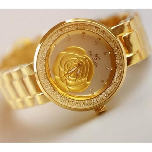 BS New Full Diamond Womens Watch Crystal Ladies Bracelet Wrist Watches Clock relojes Quartz ladies watches for women 118535