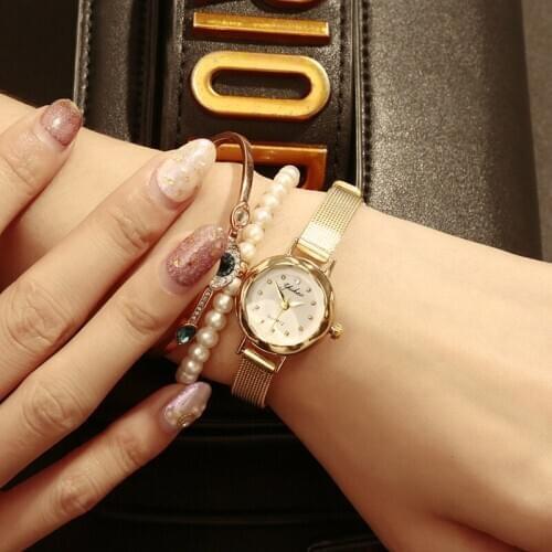 Fashion Watches Simple Romantic Golden Mesh Belt Watch For Women Wristwatches Ladies Quartz Clocks relogio feminino reloj mujer