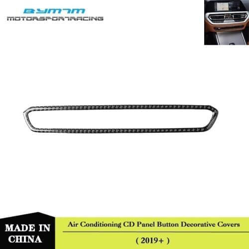 Real Carbon fiber Air Conditioning CD Panel Button Decorative Covers Stickers Trim For BMW 3 Series G20 G28