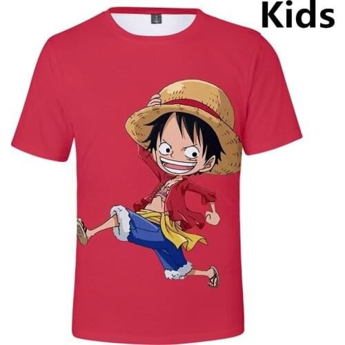 3 To 14 Years kids t shirt Luffy/Zoro/Joba 3d Monkey D Luffy boy/girls t-shirt Short Sleeve Tshirt Child Clothes Fashion Tops