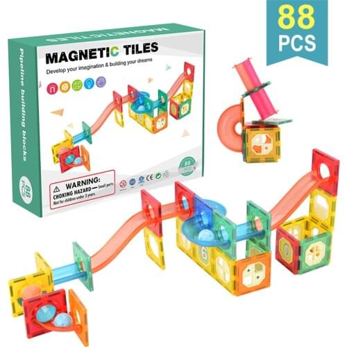 DIY Childrens Magnetic Sheet Balls Track Pipeline Type Building Block Early Education Assembling Building Block Toys Children