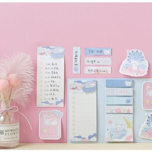 MINKYS 240 Sheets Kawaii Daily To Do List N Times Sticky Memo Pad Note Set Portable Notepad Paperlaria School Stationery