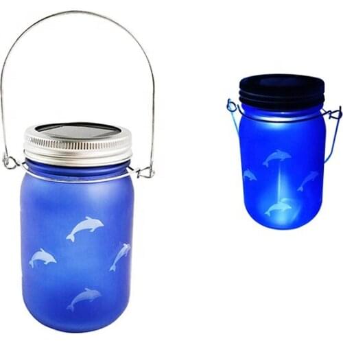 Decorative Glass Jar Outdoor Garden Hanging LED Solar Light