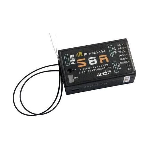 Frsky S8R 16CH 3-axis stable PWM RSSI output telemetry receiver with smart port