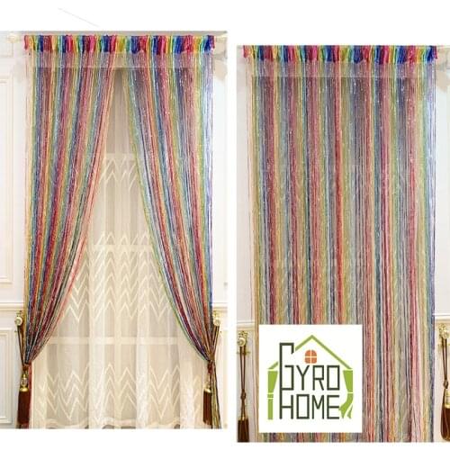 [Free Custom ] GYV1002A Gyrohome 1PC String Curtain Multi-color Choose Rod Type Decorations Window Treatments Living Room Sheer