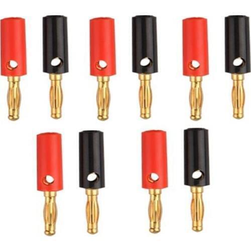 Hot 100pcs Red+Black Copper 4mm Banana Female Insulated Jack Plug Connector for 4mm Male Non-Insulated Banana Plug Connector