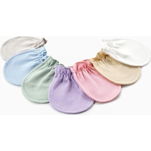 2021 Ins Spring Newborn Gloves Autumn Baby Anti Scratch Mittens For Boys And Girls Candy Colors 100% Cotton Soft Kids Gloves