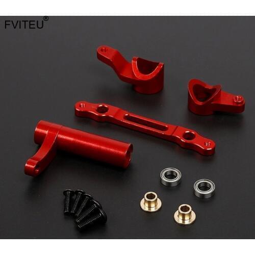FVITEU CNC Alloy Steering Parts Set for Rovan RC truck parts 1/8 Torland truck parts