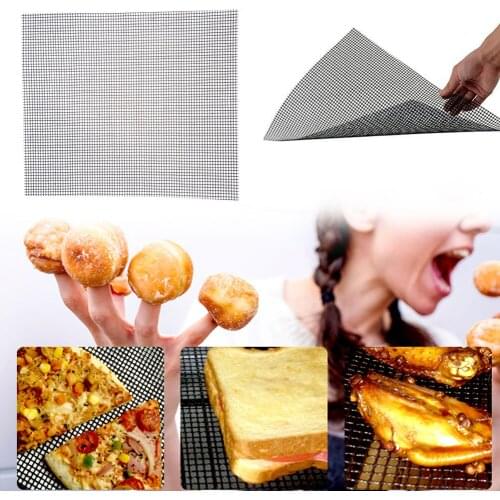 BBQ Mat BBQ Grid Mat Glass Fiber Baking Mat Non-stick Heat-resistant Grill Grid Mat Pizza Barbecue Mat Dropshipping BBQ Tools