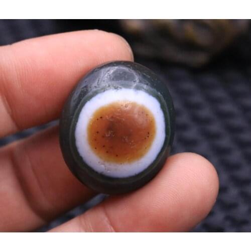 LKbrother sauces top quality Energy Tibetan Old Agate Colorful Goat Eye Totem dZi Bead Amulet For Inlay AAA