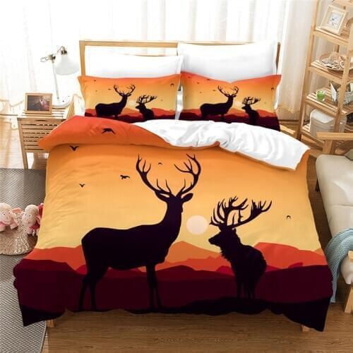 Elk 3D bedding set landscape Duvet Cover set luxury Comforter set Bed Linen with Pillowcase King Queen Full Twin Double Bed set