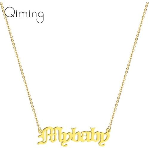 Cute English Letter My Baby Pendant Necklace For Women Vintage Jewelry Accessories Everyday Jewelry Choker Necklace