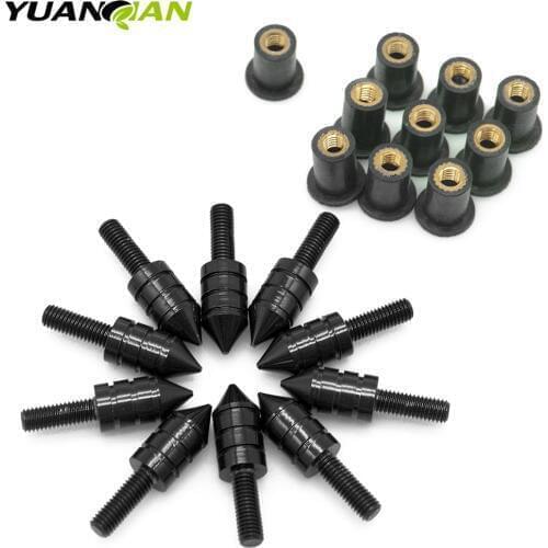 Motorcycle Windscreen Spike M5 Bolts Well Nuts For Suzuki GSXR 600 750 1000 Hayabusa/Honda CBR 600 954 1000 RR/YZF R1 R6 ZX6R