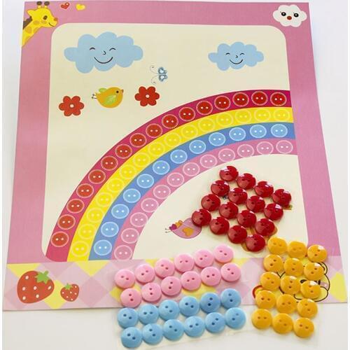 Button Puzzle Stickers Handmade DIY Toys For Children Interactive Toys Hand-made Paste Picture Toys Sticker Kids Gifts