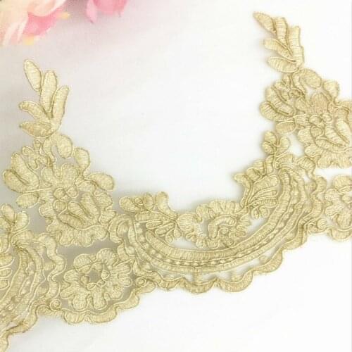 Luxurious Gold Silver Embroidery Car Bone Lace Fabric For Sewing Wedding Dress DIY Lace Cloth Accessories