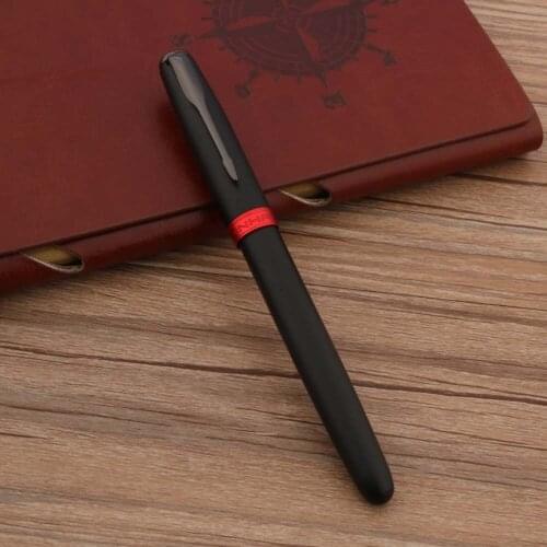 JinHao 75 Matte Black Fountain Pen Red Feather Arrow Gun Gray Fude Bending Stationery Office Supplies Ink Pens