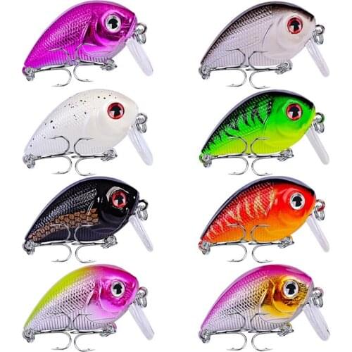 8pcs 4.5cm 7.2g Fishing lure Black Crankbait Fake bait Wobblers Sea fishing Artificial bait for fishing gear Hard lures Swimbait
