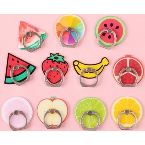 Universal Fruit Phone Holder Clasp Mount Grip Stand Socket 360 Degree Finger Ring For iPhone X 8 7 Plus Xiaomi