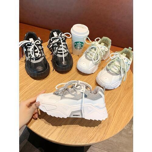 Womens shoes 2020 autumn new fashion wild college style thick bottom lace up breathable student casual shoes sports shoes