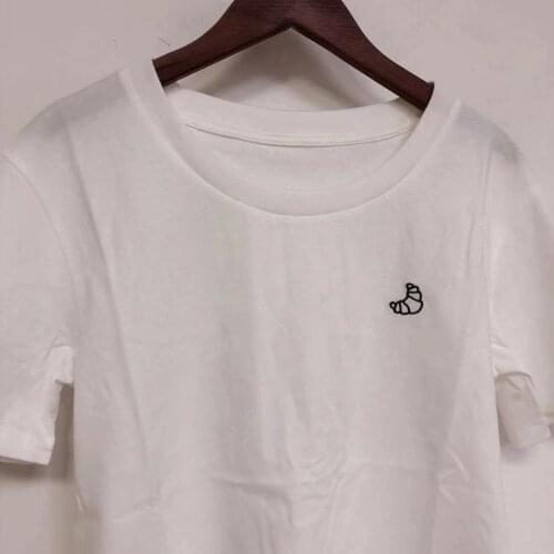 Women 2021ss Round Neck Embroideried Patchwork Tees Top