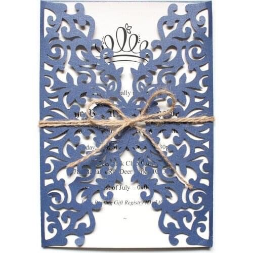 10 Pcs Laser Cut out Personalized Boat Beach Wedding Invitations Cards With Inserts & Envelopes For Baby Shower / Sweet Sixteen