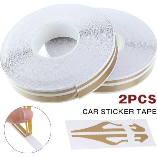 Car Motorcycle Exterior Parts 2pcs Gold Pin Striping Stripe Vinyl Tape Sticker Steamline Double Line Tape Car Body Decal 64.3ft