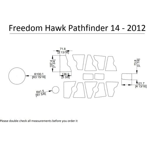 2012 Freedom Hawk Pathfinder 14 Kayak Boat EVA Decking Mat Pads Kit 1/4"