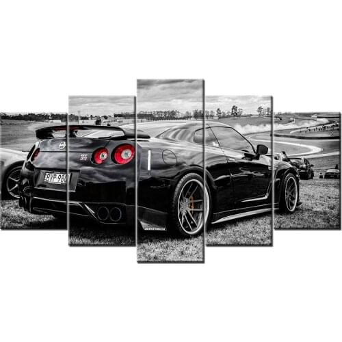 5 Pieces Canvas Wall Art Nissan GTR Paintings HD Printed Posters Modular Pictures For Living Room Decor