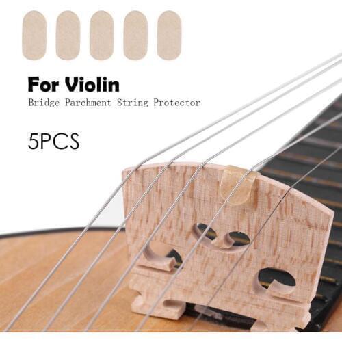 5pcs Bridge Parchment String Protectors for E String Groove And Qin A String Slot Violin Viola Parts Accessories