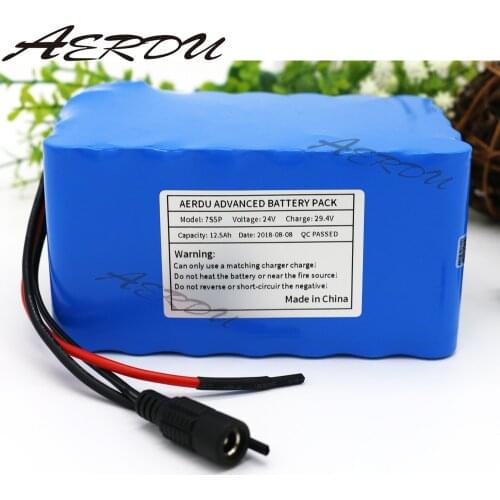 AERDU 7S5P 24V 12.5Ah with 25A BMS 29.4V Li-ion Battery Pack Electric Unicycles moped ebike Scooters light bicycle wheelchair