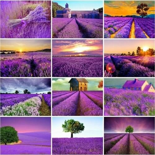 AZQSD Diamond Painting Lavender 5D Diy Full Square/round Drill Diamond Embroidery Flowers Mosaic Home Decoration Kits