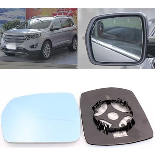 Large Vision Car Blue Rearview Mirror Glare Proof LED Lamp Heated Turn Single for Ford Edge 2010-2020