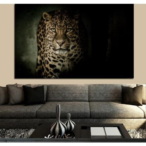 Wild African Black Leopard Canvas Painting Modern Animal Posters and Prints Wall Art Pictures for Living Room Home Decor Cuadros