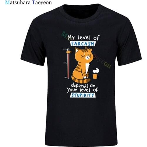 New Tshirt For man Tsundere Cat Drinking Tea mens Tshirt Oversize Fashion cotton men Clothing summer Funny T-Shirts For man