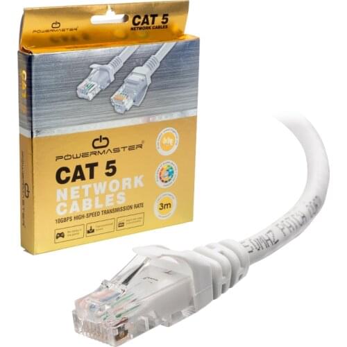 CABLE. CAT5 3 METER GRAY POWERMASTER BOXED