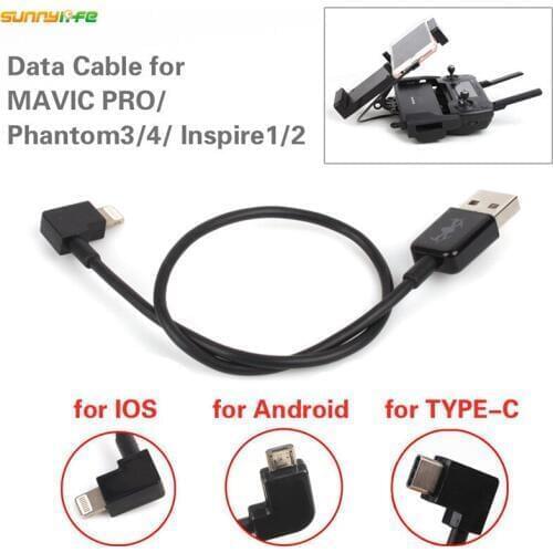 1pc Data Cable Data USB Line for IOS Android TYPE-C Port for DJI MAVIC PRO/Platinum/Air/ Phantom 4 3 Inspire 1/2 drone osmo 4
