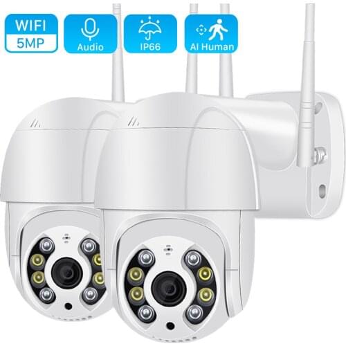 5MP 1080P PTZ Wifi IP Camera Outdoor 4X Digital Zoom AI Human Detect Wireless Camera H.265 P2P 2MP P2P Home Security CCTV Camera