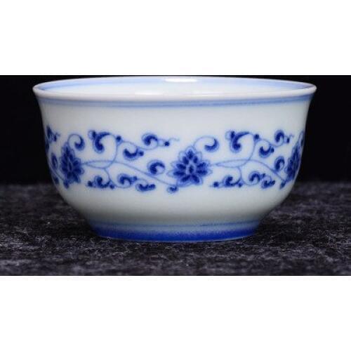 Jingdezhen Ceramic Hand-painted Tea Cup Blue And White Indigo Cup Kung Fu Pu'er cup Da Hong Pao Tea Bowl Teaware
