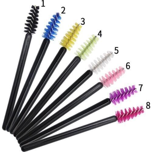 Short paragraph 50pcs/pack Disposable Black Eyelash Brush Eyebrow Brush Mascara Applicator Eyelash Extension Makeup Brush Tools