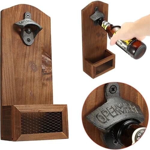 1Pcs creativity Vintage Wall Bottle Opener Wall Mounted Bar Beer Glass Bottle Cap Opener Home Decoration