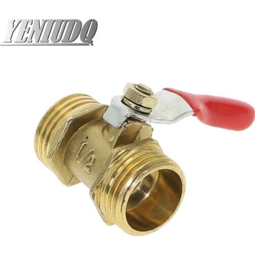 Brass ball valve 1/8" 1/4'' 3/8'' 1/2'' Male Thread Ball Valve Brass Connector Joint Copper Pipe Fitting Coupler Adapter